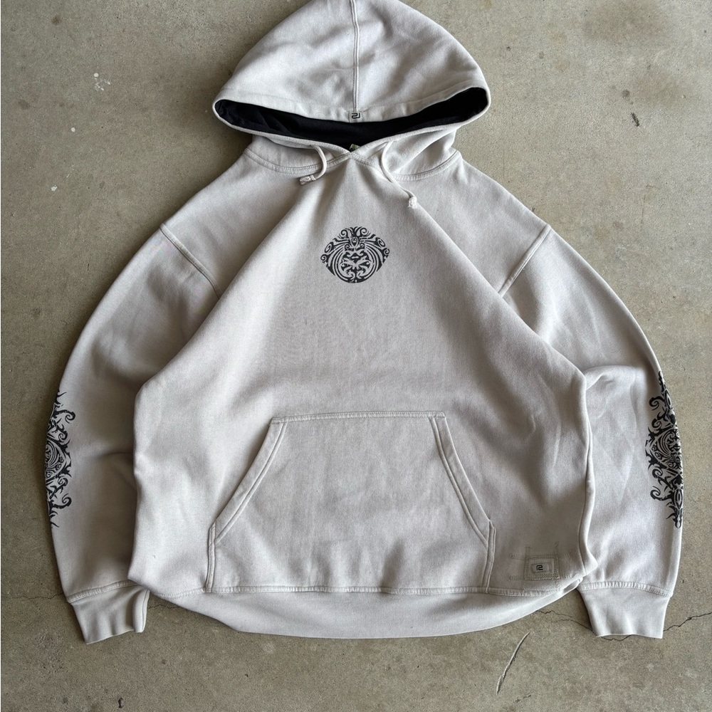 Men's Cream Graphic Hoodie Sweatshirt